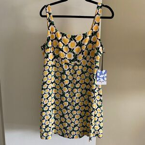 90's Shift Yellow Poppy Mini Dress Sun DVF Target Diane von Furstenberg NWT 12